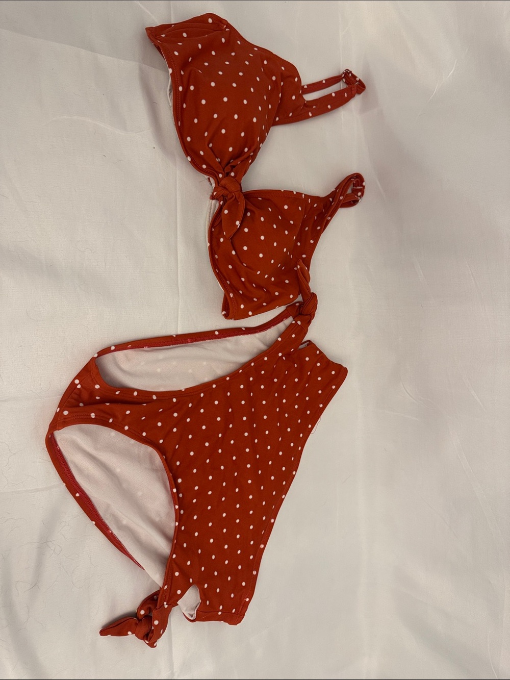 Rust Polka Dot Tie Women’s Bikini Set